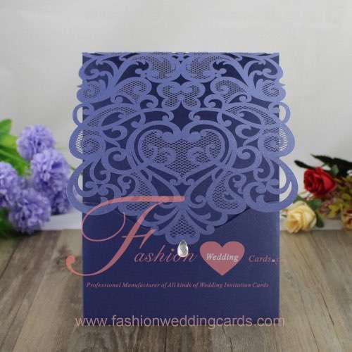 Personalised Laser Cut Pocked Fold Wedding Invitations